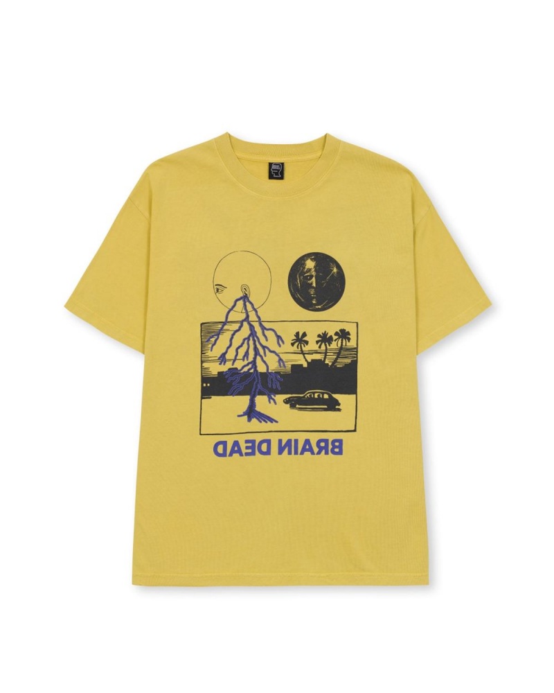 Gold Brain Dead Cosmic Gas T-Shirt | USA CKXJ91063