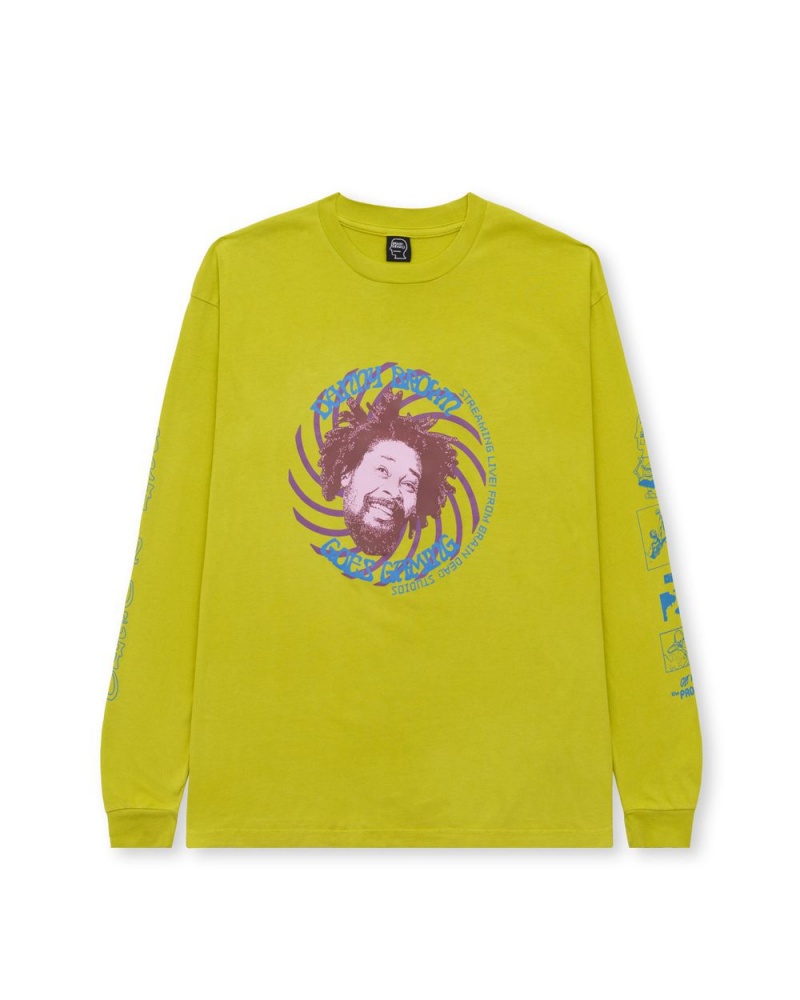 Gold Brain Dead Danny Brown Long Sleeve T-Shirt | USA RQJM62854