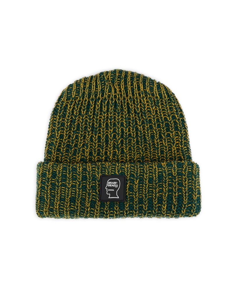 Gold Brain Dead Logohead Beanie | USA QUWG01576