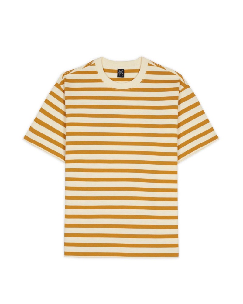 Gold Brain Dead Organic Striped T-Shirt | USA APDC96371