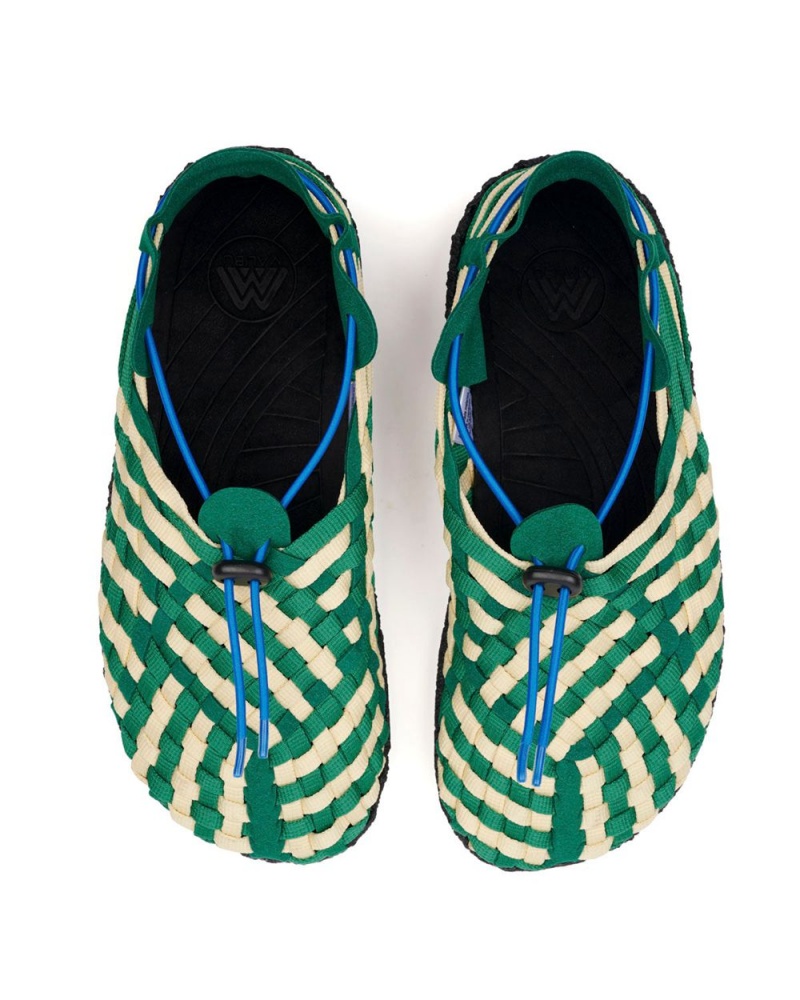 Green Beige Brain Dead Malibu Latigo Woven Shoes | USA NLMI13706