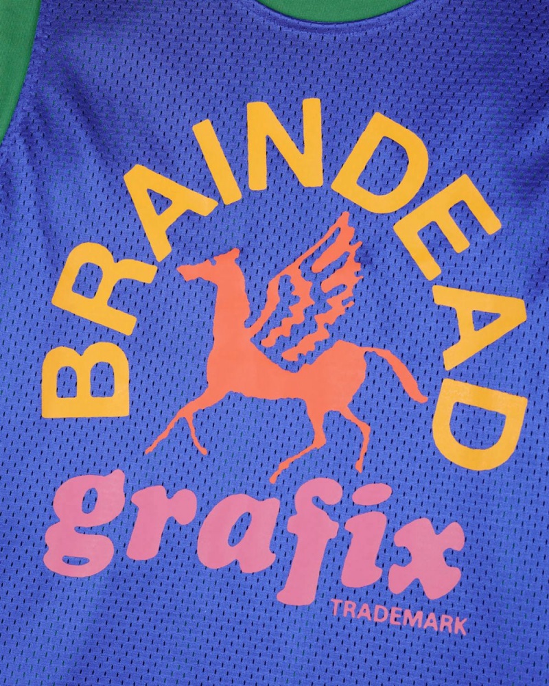 Green Blue Brain Dead Grafix Team Jersey T-Shirt | USA QHJN83170