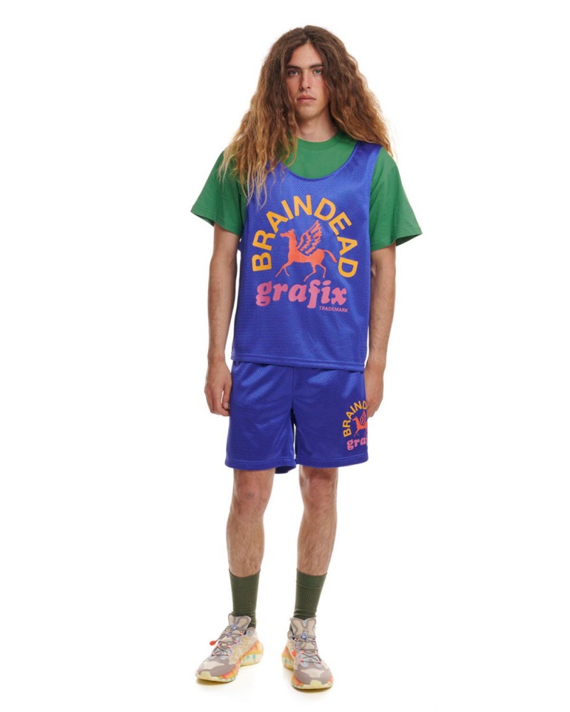 Green Blue Brain Dead Grafix Team Jersey T-Shirt | USA QHJN83170