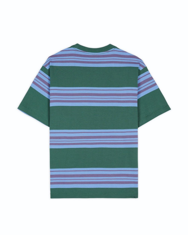 Green Brain Dead Baker Striped Pocket T-Shirt | USA GPCB30495