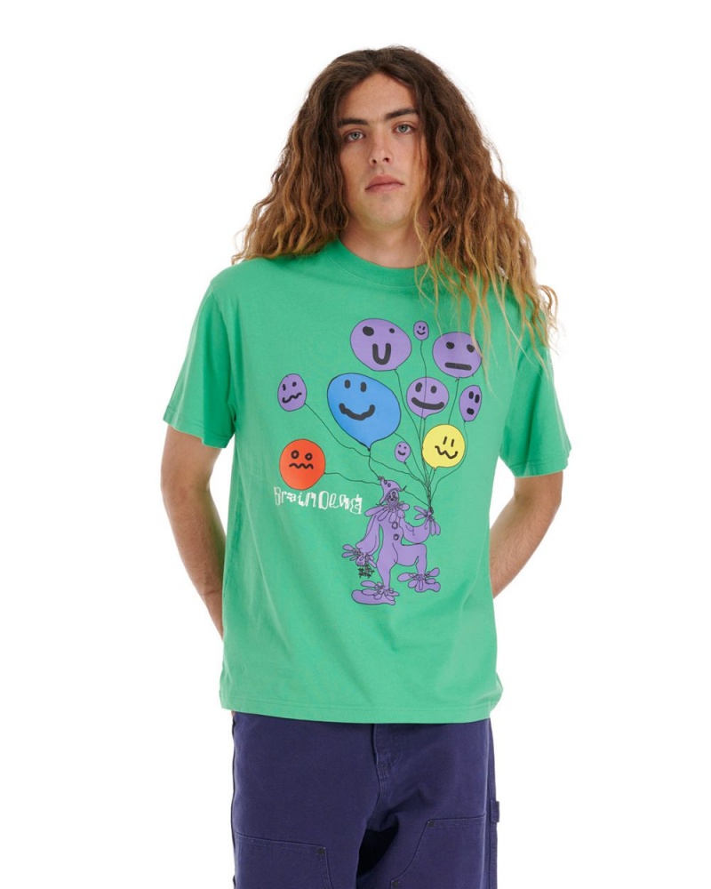 Green Brain Dead Balloon Man T-Shirt | USA WETO97581