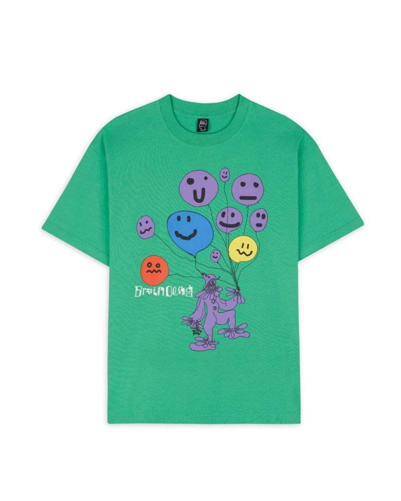 Green Brain Dead Balloon Man T-Shirt | USA WETO97581