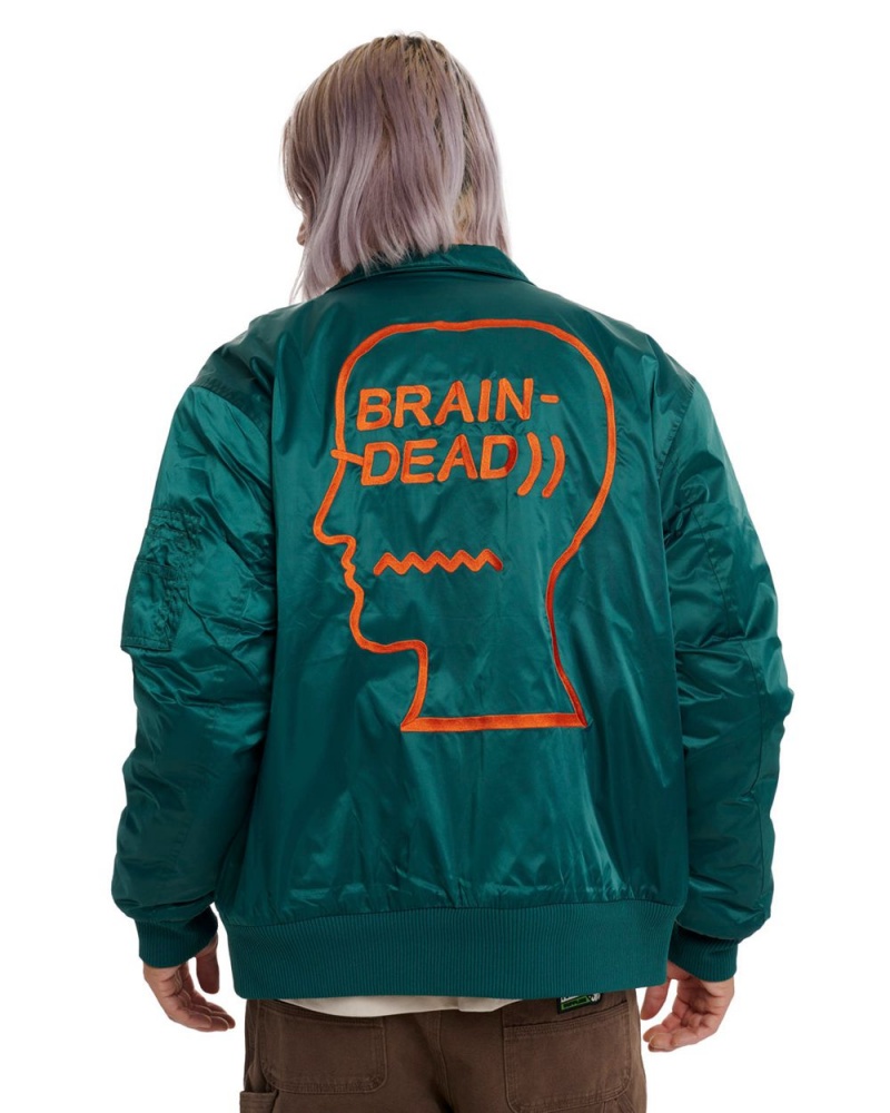 Green Brain Dead Bd Bomber Jacket | USA TUBX05468