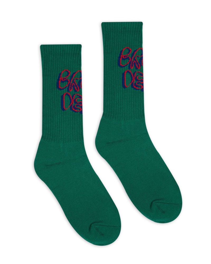 Green Brain Dead Bd Stringy Socks | USA PWRT35680