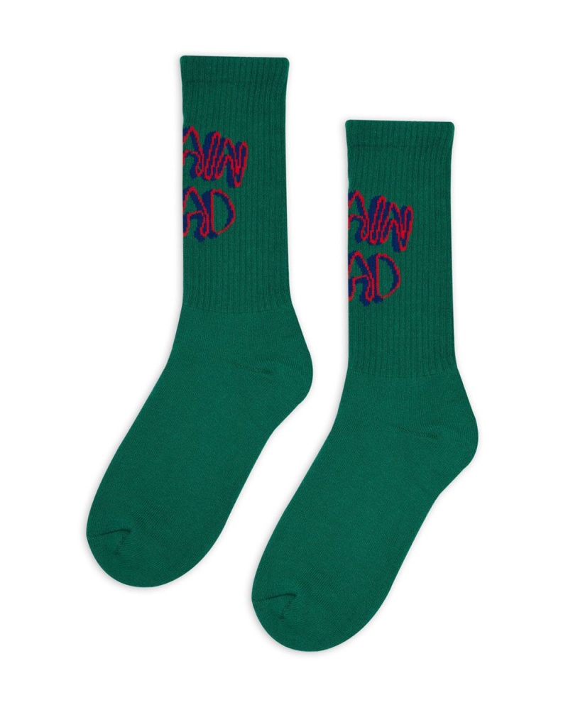 Green Brain Dead Bd Stringy Socks | USA PWRT35680