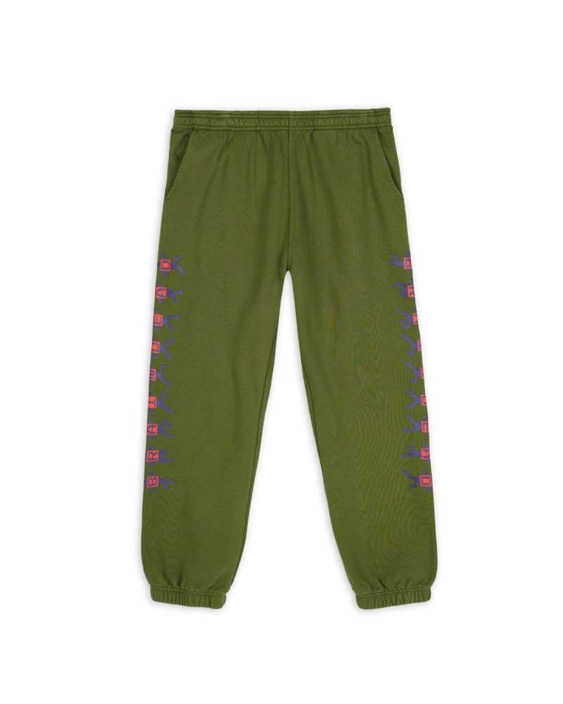 Green Brain Dead Box Man Sweatpant | USA MAHF31976