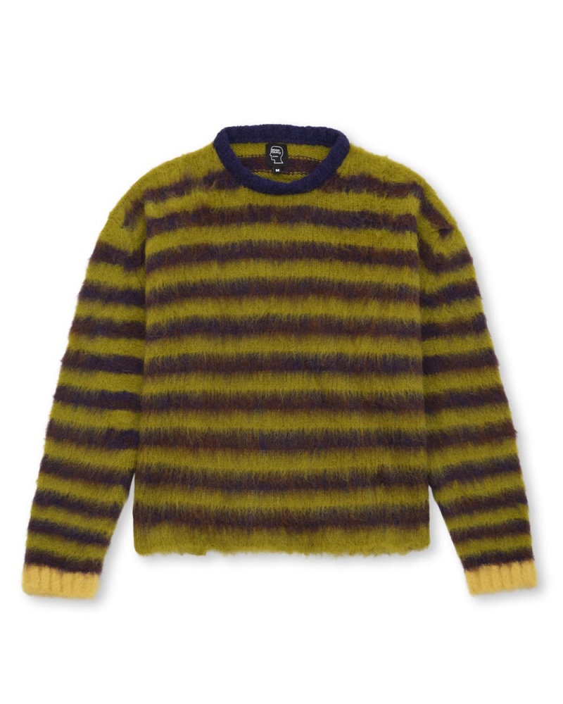 Green Brain Dead Boxy Knit Stripe Sweater | USA NGSM75962