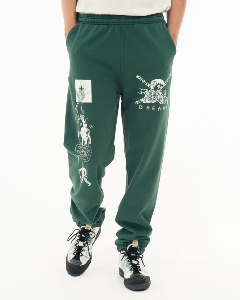 Green Brain Dead Braindead Dreams Sweat Pant | USA GJAB86340