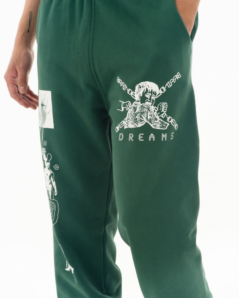 Green Brain Dead Braindead Dreams Sweat Pant | USA GJAB86340