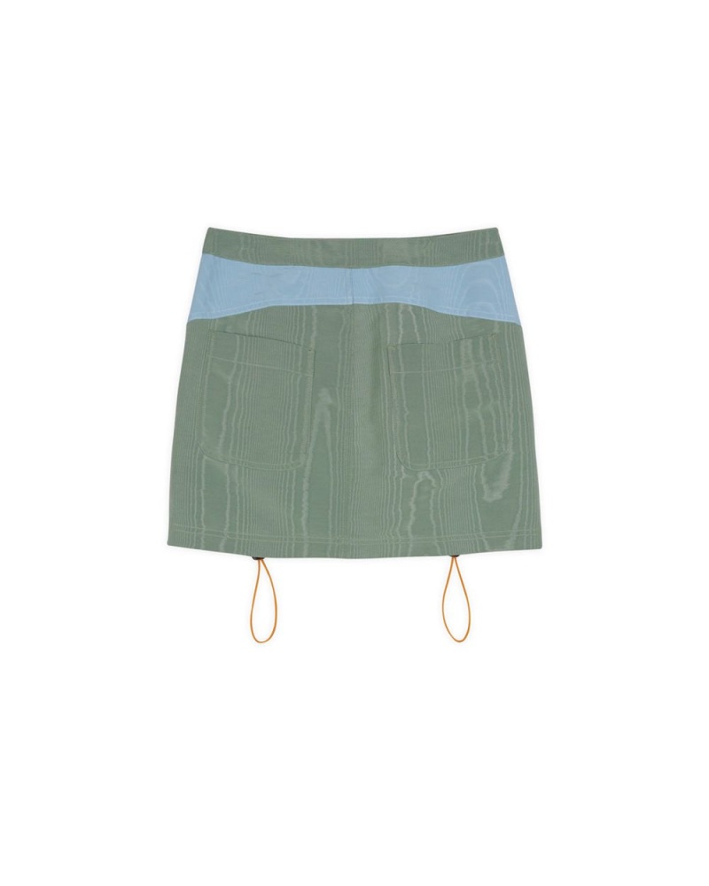 Green Brain Dead Bungee Zip Mini Skirt | USA AEBR60549