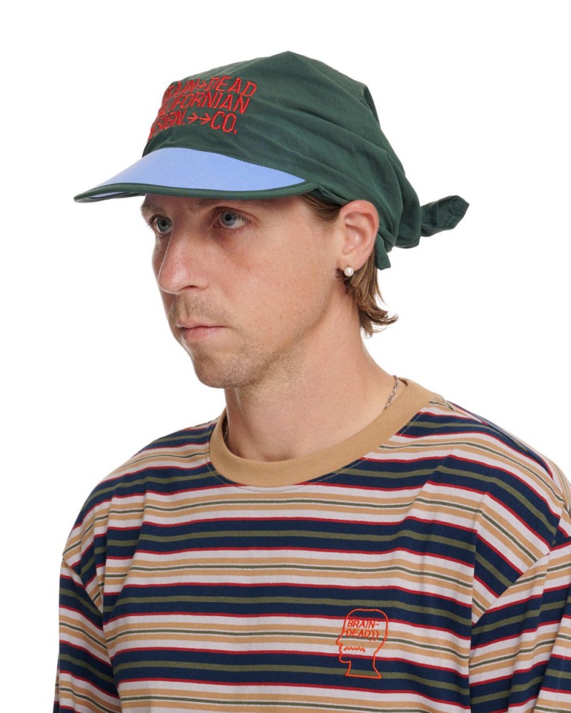 Green Brain Dead Californian Design Bandana Hat | USA NZAO45169