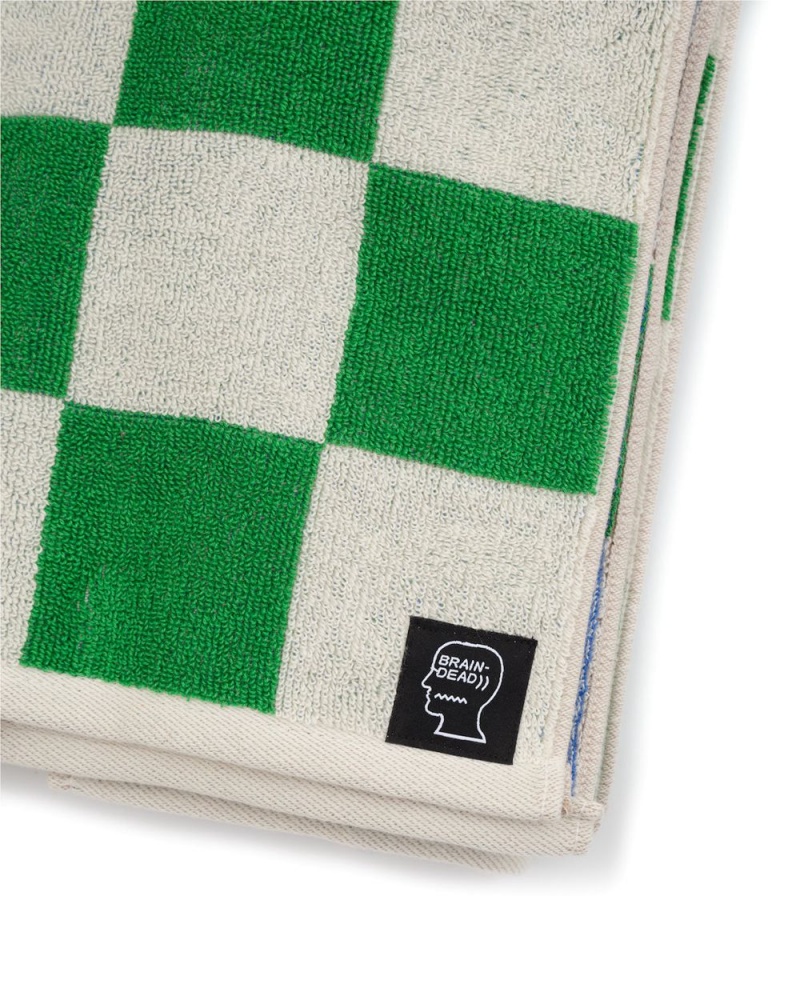 Green Brain Dead Checkered Beach Towel | USA ABMG16034