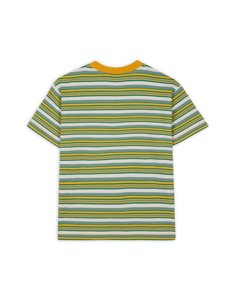 Green Brain Dead Classics Striped Baby Tee T-Shirt | USA ZPND85216