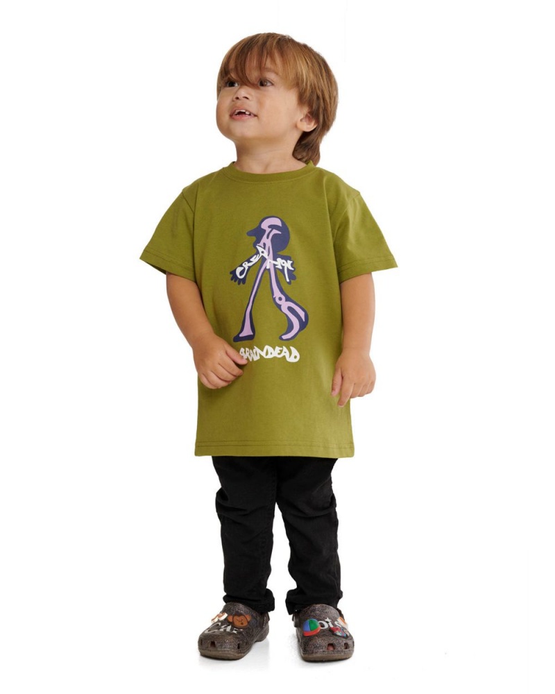 Green Brain Dead Creeper Kids T-Shirt | USA NTOP73248