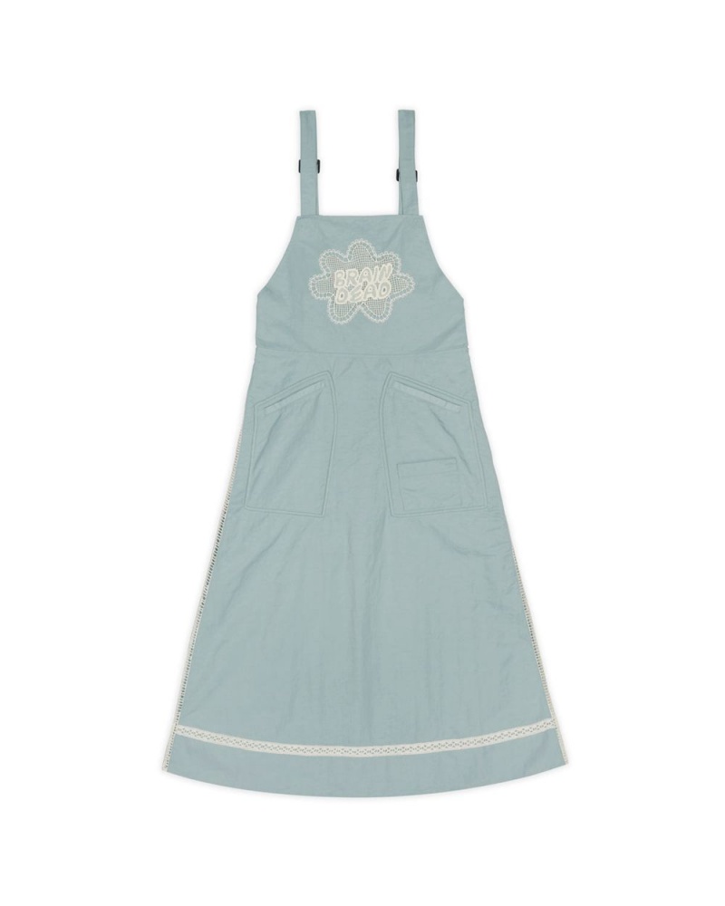 Green Brain Dead Doily Apron Utility Dress | USA IGHB96042