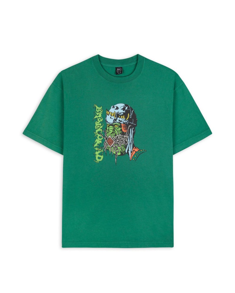 Green Brain Dead Dragon Digger Tee T-Shirt | USA QWNC06241