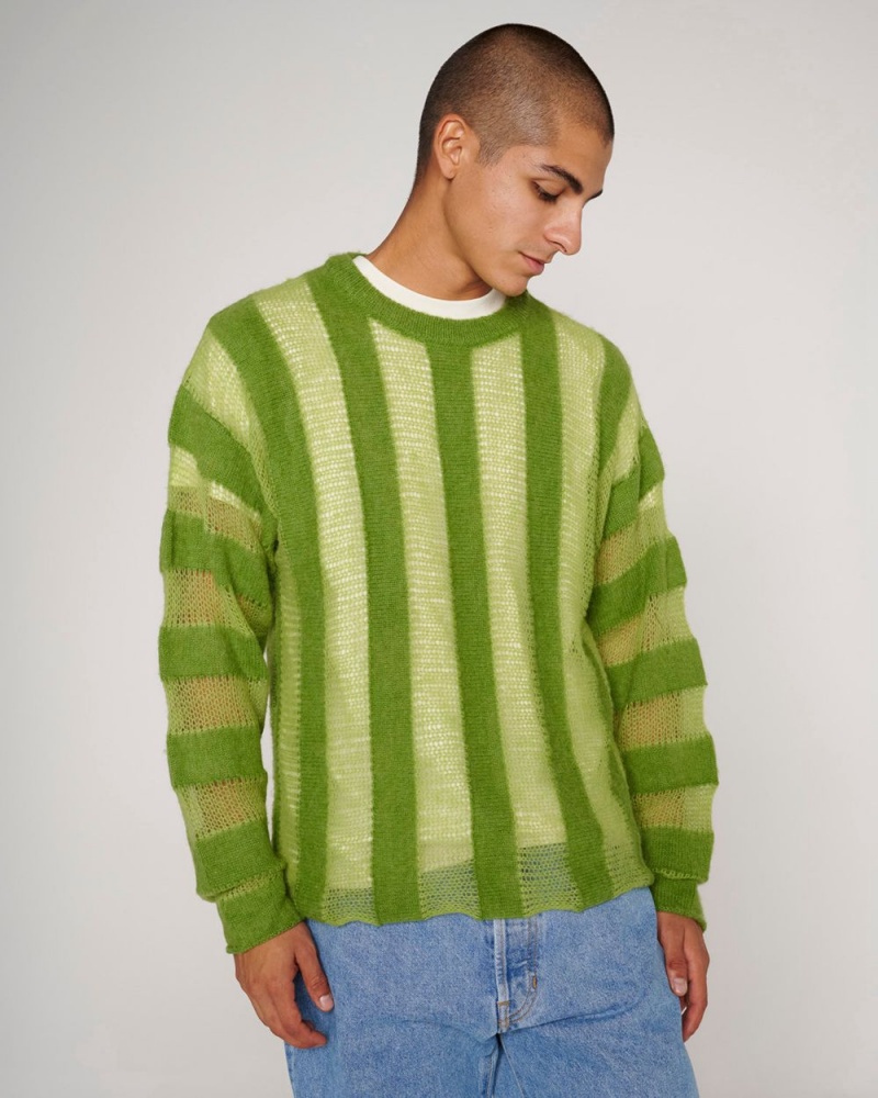 Green Brain Dead Fuzzy Threadbare Sweater | USA UCWF37694