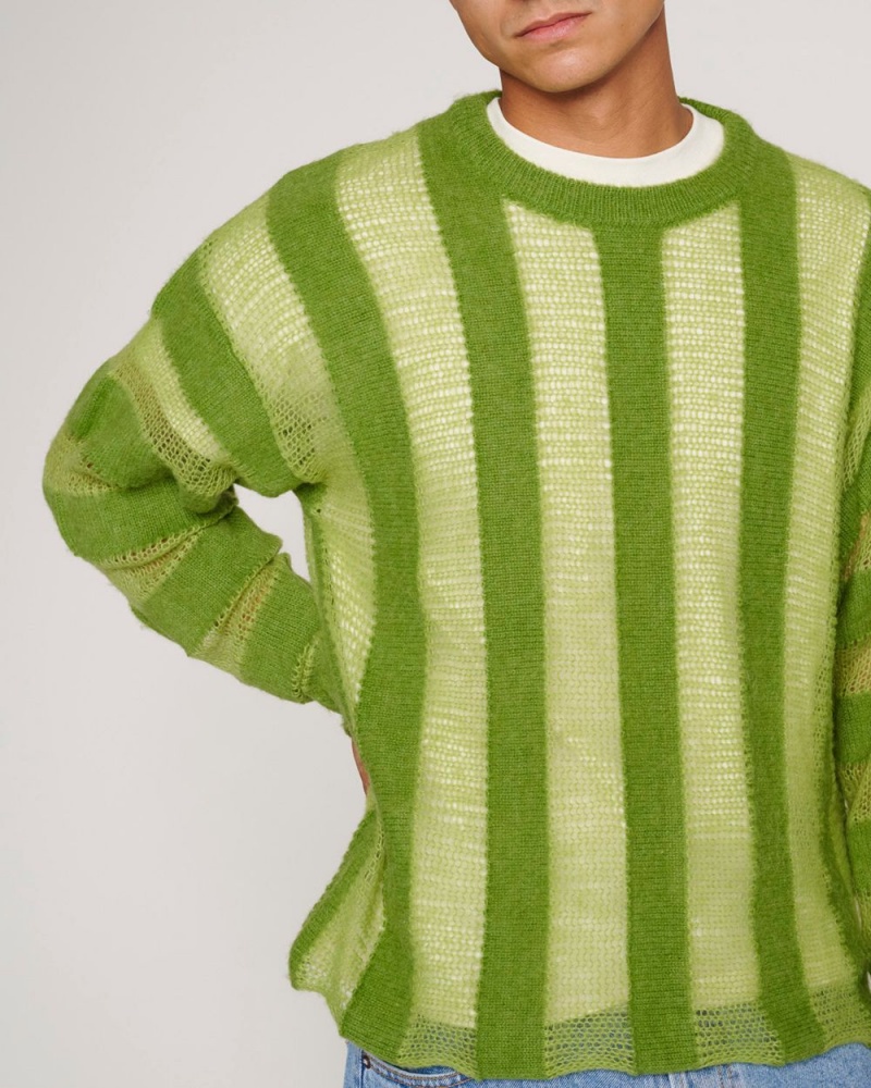 Green Brain Dead Fuzzy Threadbare Sweater | USA UCWF37694