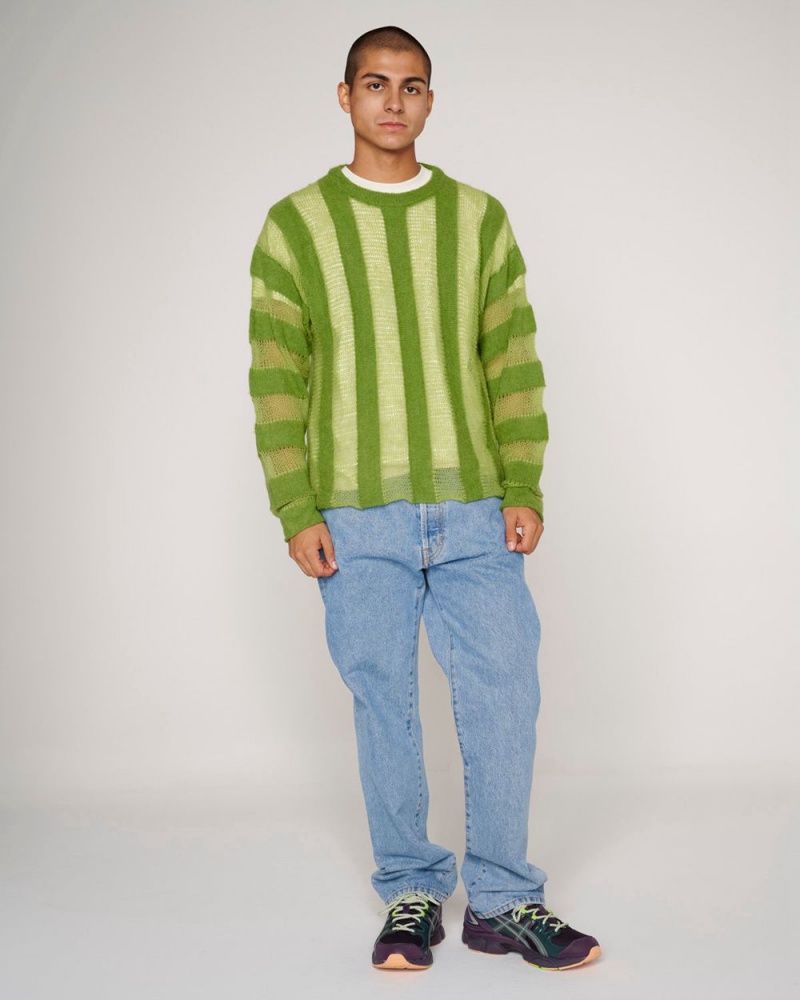 Green Brain Dead Fuzzy Threadbare Sweater | USA UCWF37694