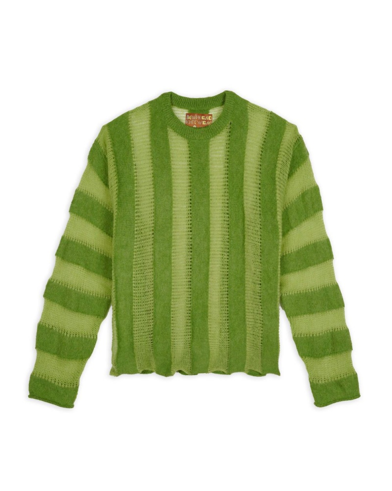 Green Brain Dead Fuzzy Threadbare Sweater | USA UCWF37694