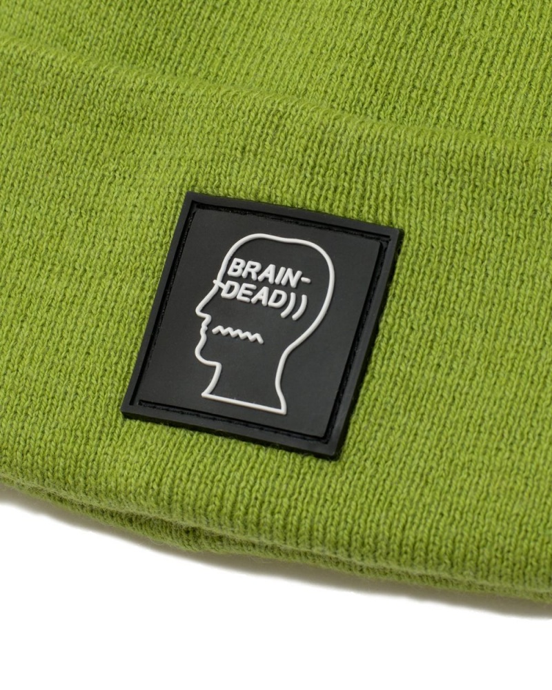 Green Brain Dead Logo Head Beanie | USA OUQE83706