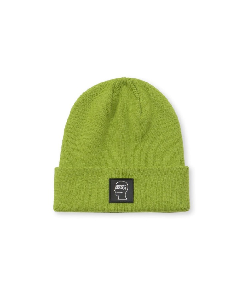 Green Brain Dead Logo Head Beanie | USA OUQE83706