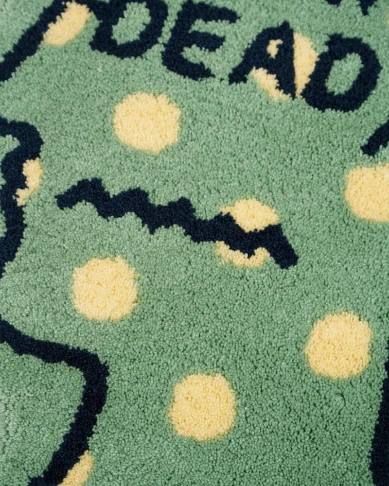 Green Brain Dead Logo Head Polka Dot Small Rug | USA PUHK97238