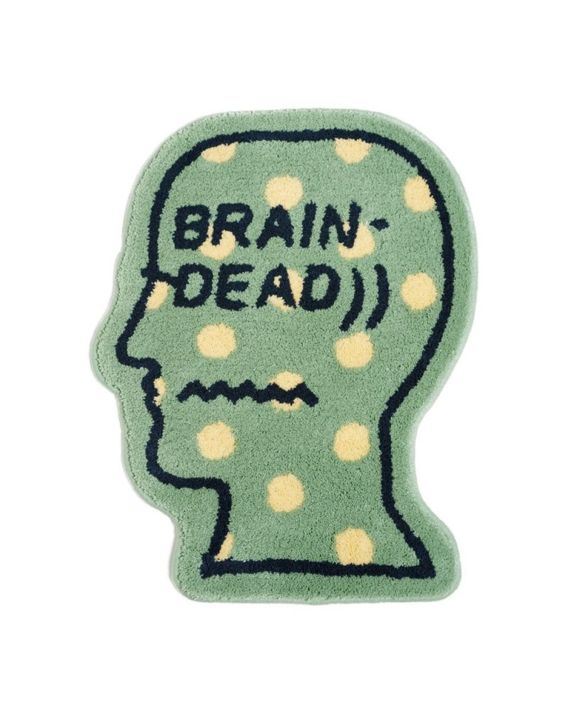 Green Brain Dead Logo Head Polka Dot Small Rug | USA PUHK97238