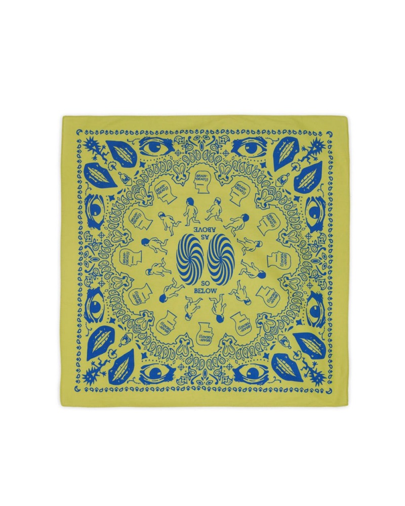 Green Brain Dead Logohead Paisley Bandana Homeware | USA KVNO69182