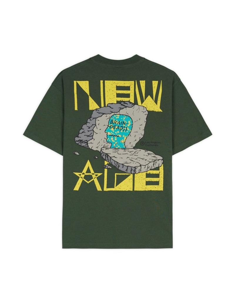 Green Brain Dead New Age T-Shirt | USA BDHQ98514