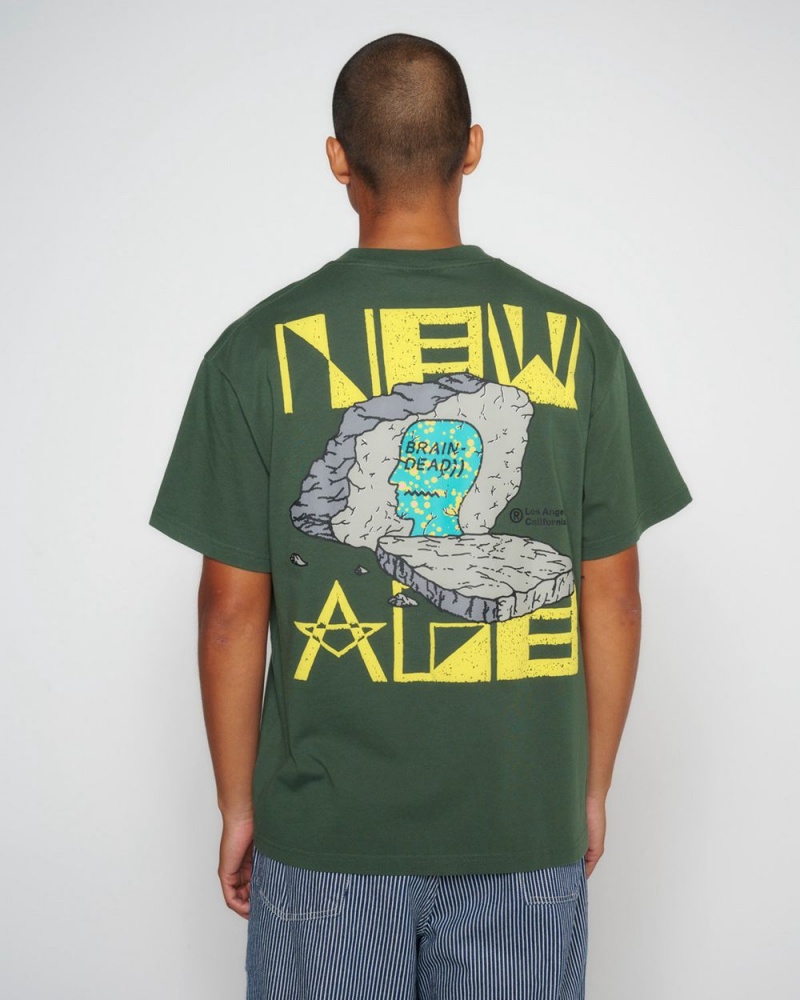 Green Brain Dead New Age T-Shirt | USA BDHQ98514