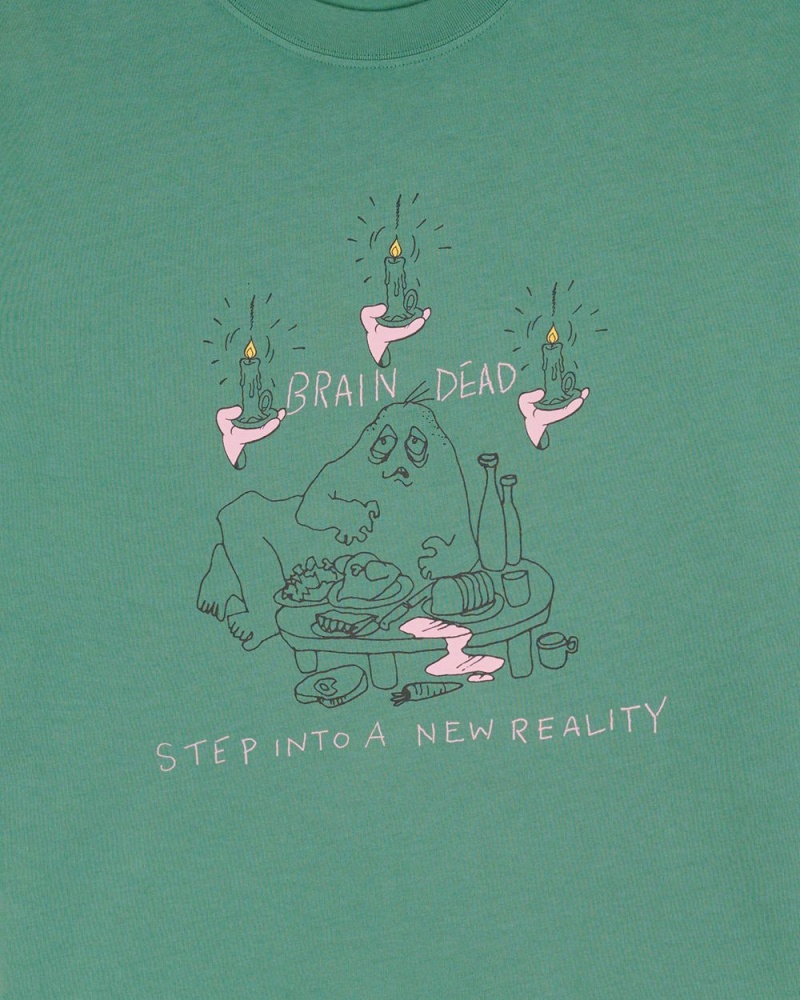 Green Brain Dead New Reality T-Shirt | USA VXZE86029