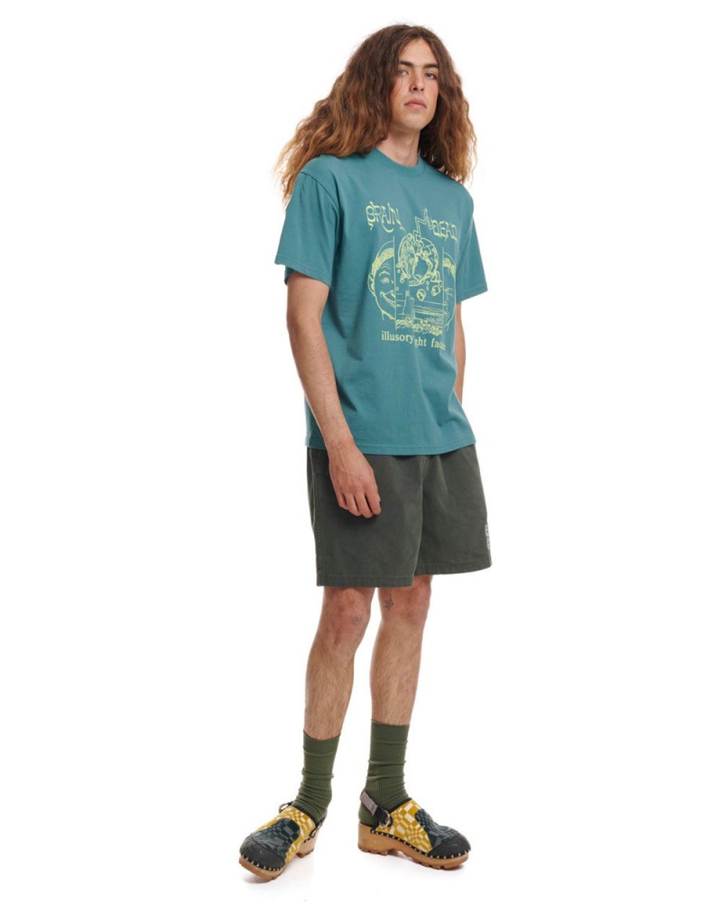 Green Brain Dead Night Facade T-Shirt | USA ICGF84123