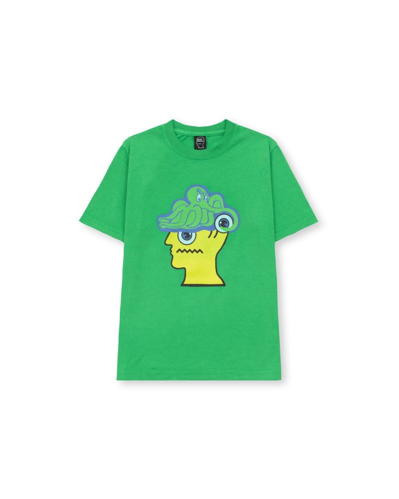 Green Brain Dead Octopus Kids T-Shirt | USA OQYS50163