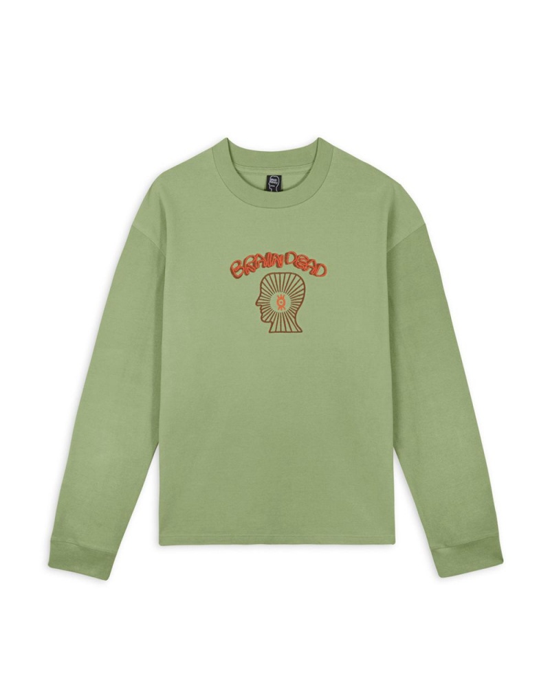 Green Brain Dead Oracle Pique Long Sleeve Shirt | USA LYXP06721