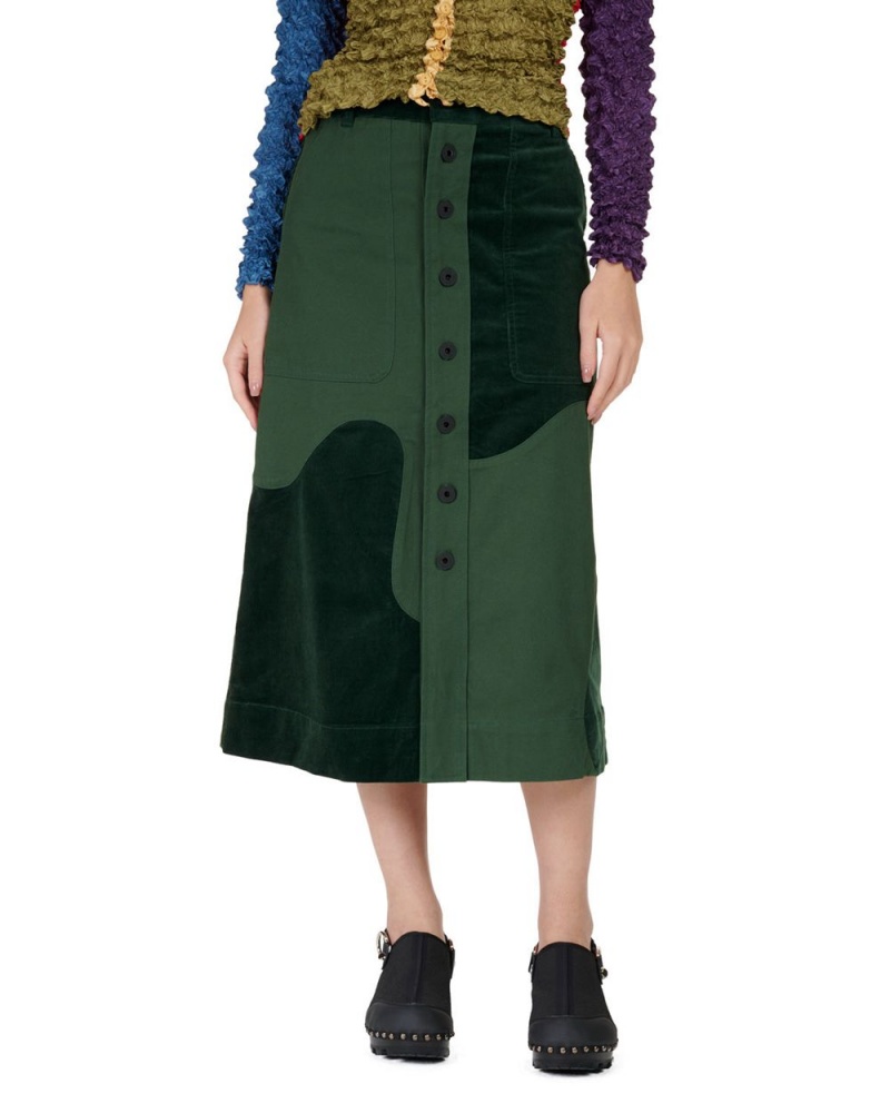 Green Brain Dead Organic Panel Skirt | USA TIHY09761