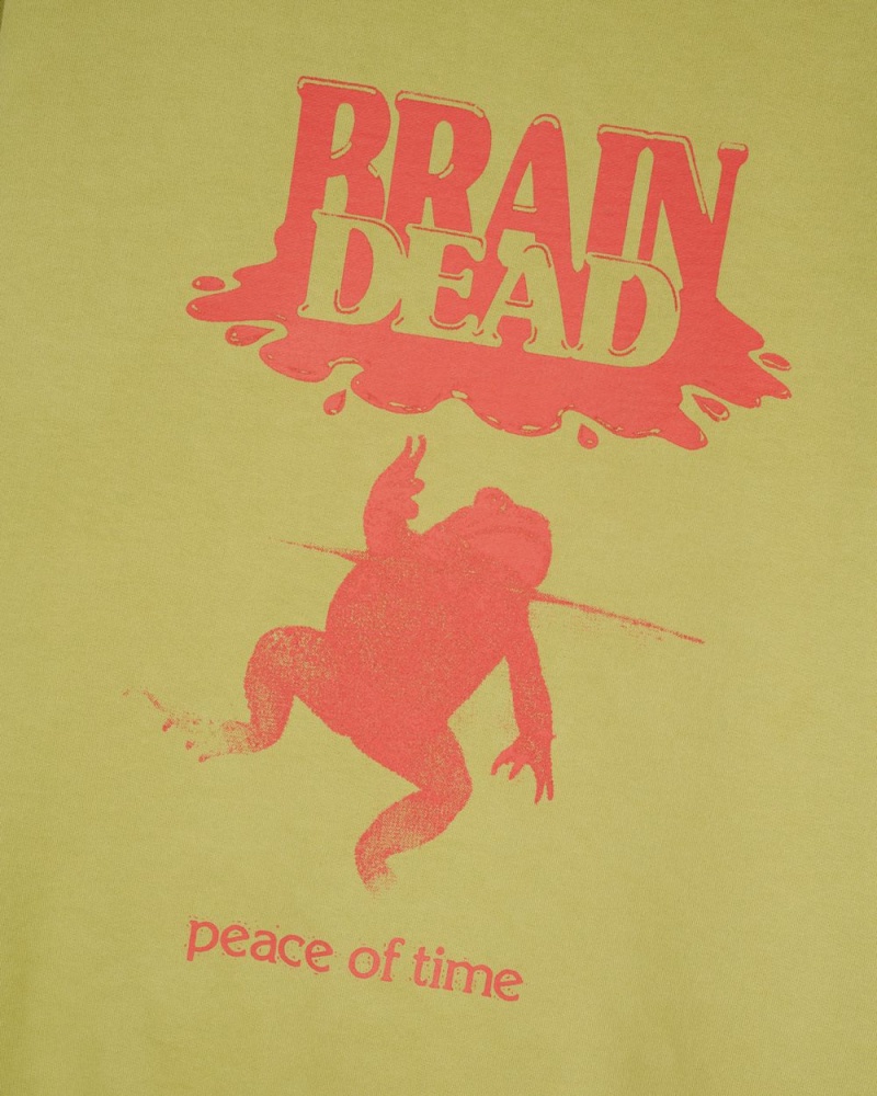 Green Brain Dead Peace Of Time Crewneck Sweatshirt | USA YVUJ54102