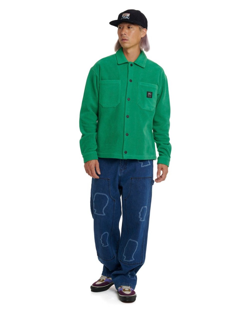 Green Brain Dead Polar Fleece Climber Shirt | USA DUHK54870