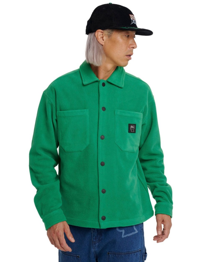 Green Brain Dead Polar Fleece Climber Shirt | USA DUHK54870