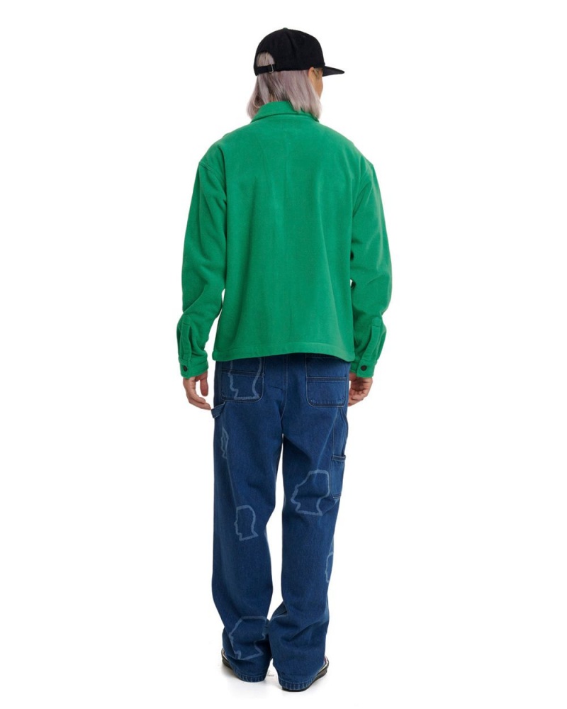 Green Brain Dead Polar Fleece Climber Shirt | USA DUHK54870