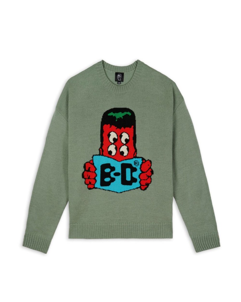 Green Brain Dead Readers Sweater | USA NBFL18604