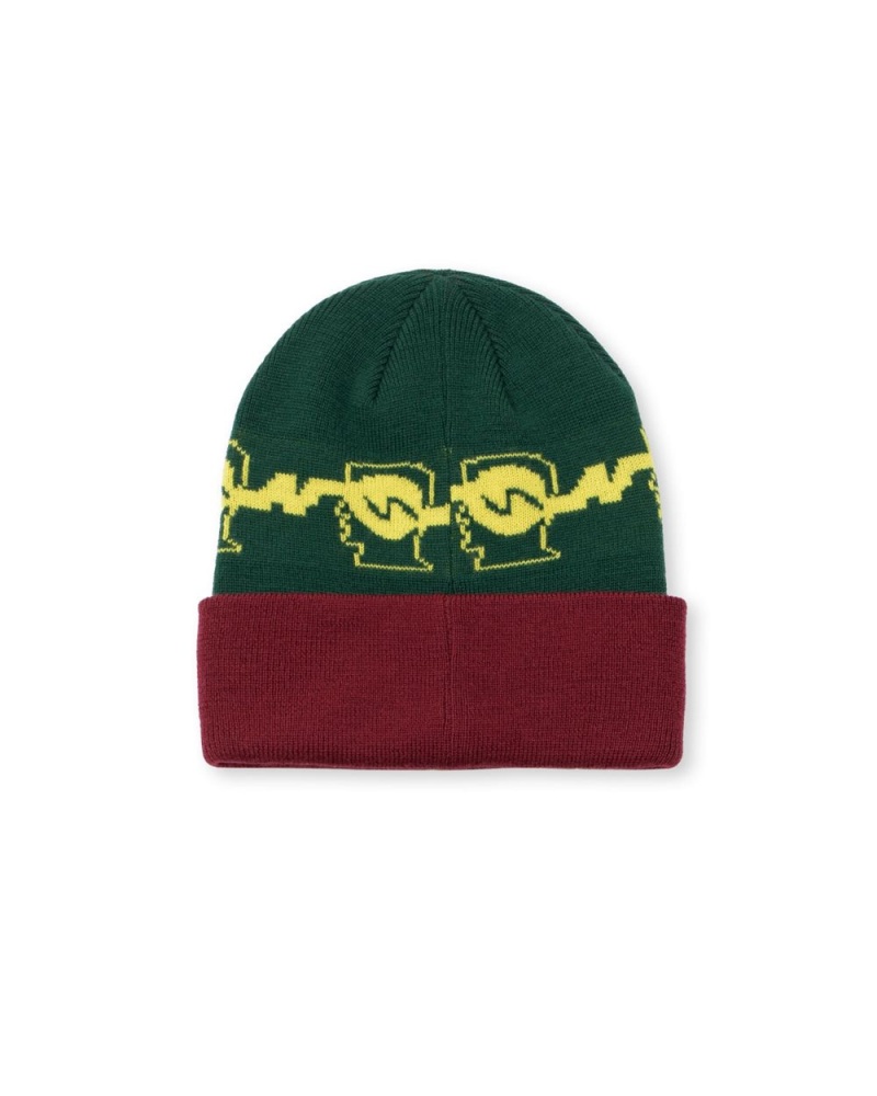 Green Brain Dead Running Logo Head Wool Beanie | USA LYBS01963