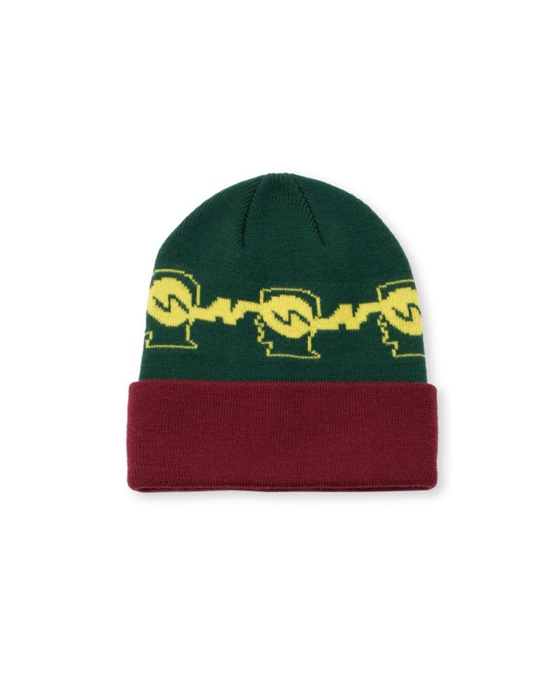 Green Brain Dead Running Logo Head Wool Beanie | USA LYBS01963