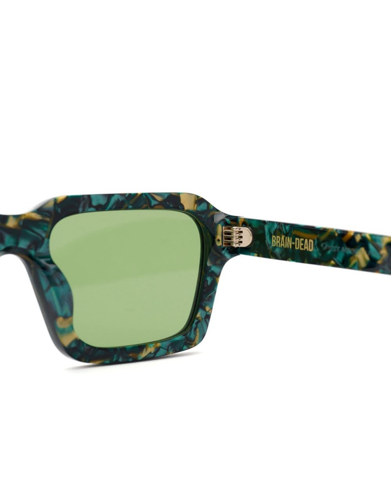 Green Brain Dead Staunton Post Modern Primitive Eye Protection Sunglasses | USA KBZF62514