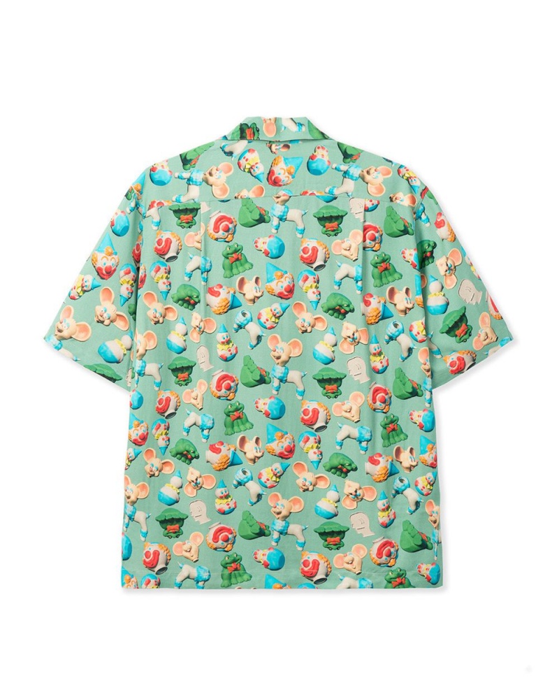 Green Brain Dead Steve Smith 3d Toy Box Short Sleeve Hawaiian Shirt | USA YGKF85016