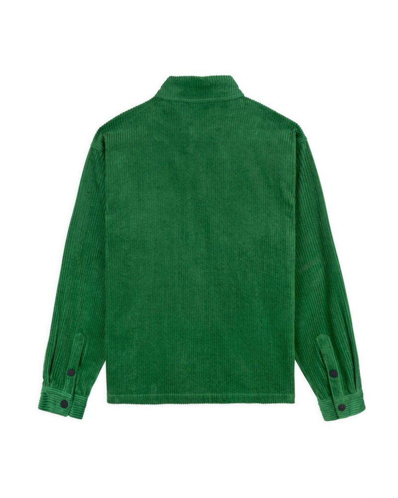 Green Brain Dead Trademark Wide Wale Snap Shirt Jacket | USA ICQX94015